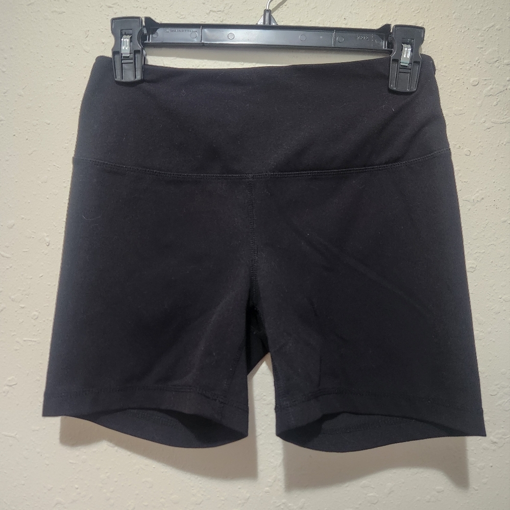 Yogalicious Black Bike Shorts with Wide Waistband